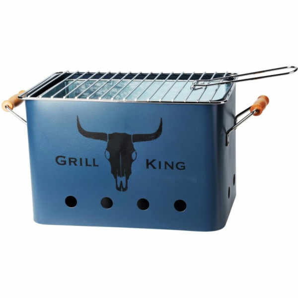 PROGARDEN Přenosný gril na dřevěné uhlí GRILL KING 43 x 20 cm modrá KO-C83000120