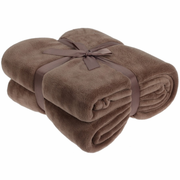 HOMESTYLING Deka fleece 180 x 230 cm ESSENTIALS hnědá KO-HZ1011880