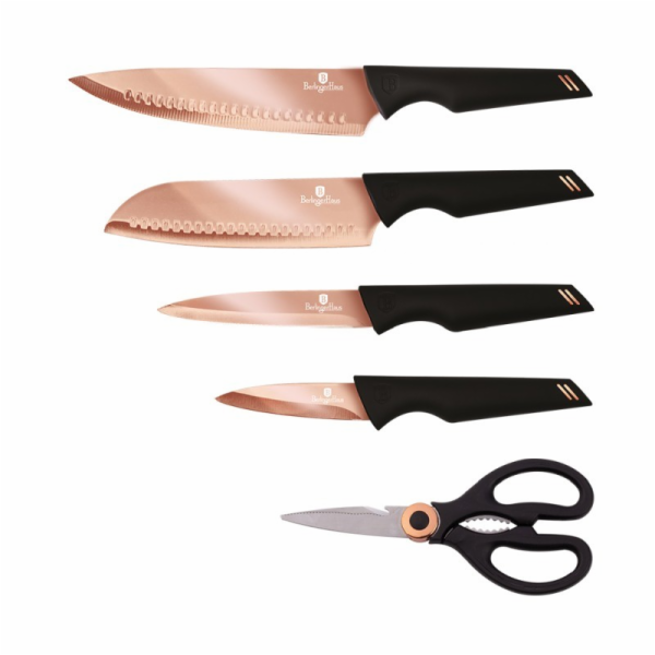 BERLINGERHAUS Sada nožů s nepřilnavým povrchem 5 ks Black Rose Collection BH-2652