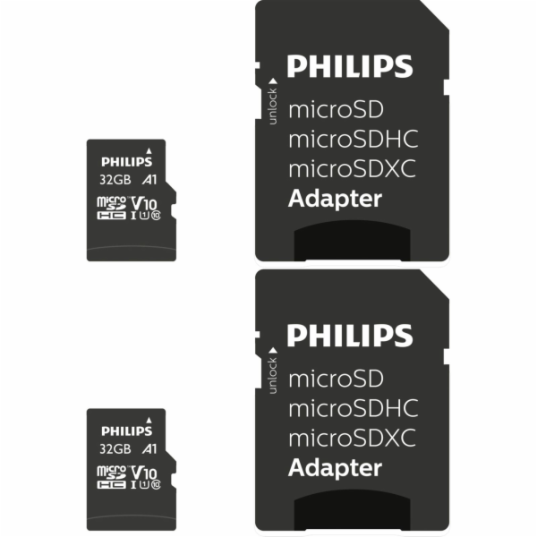 Philips MicroSDHC 2-Pack 32GB Class 10 UHS-I U1 incl. Adapter