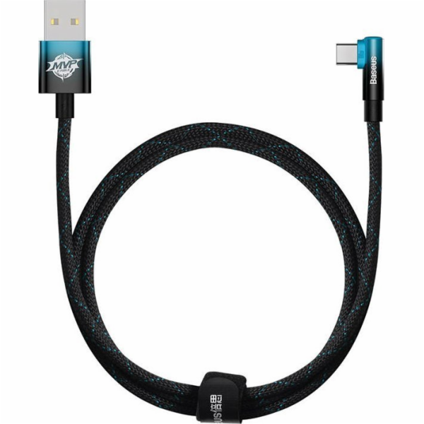Baseus úhlový kabel USB - typ C 100W, 1 m, modrý