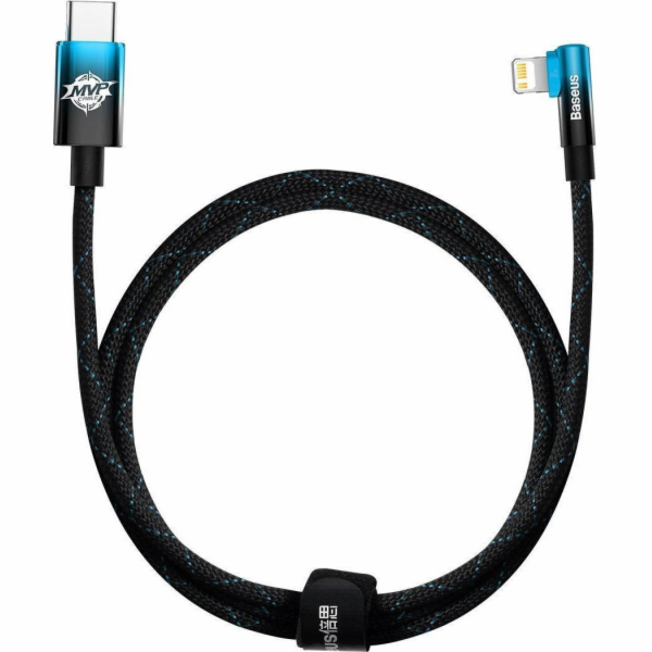 Baseus úhlový kabel USB-C - Lightning 20W, 1m, modrý