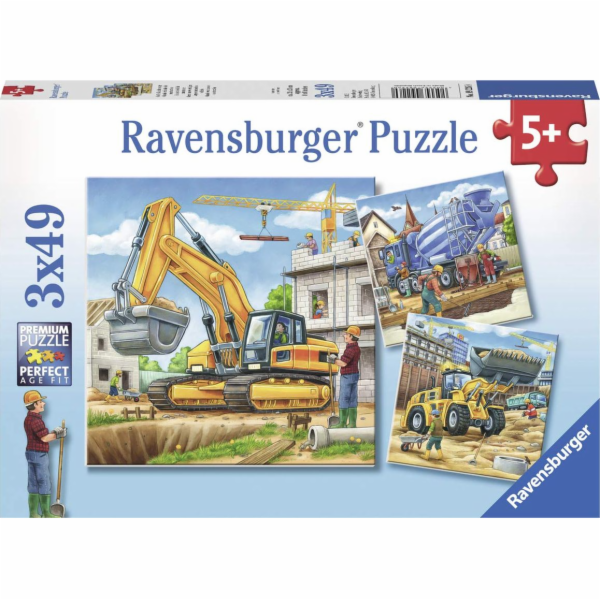 Ravensburger Puzzle 3x49 - Velké stavební stroje