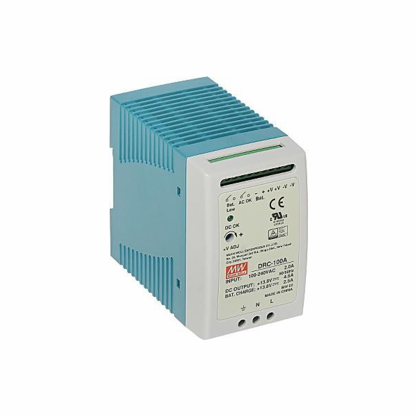 Zdroj Mean Well DRC-100A průmyslový, 12V 100W na DIN lištu s funkci UPS