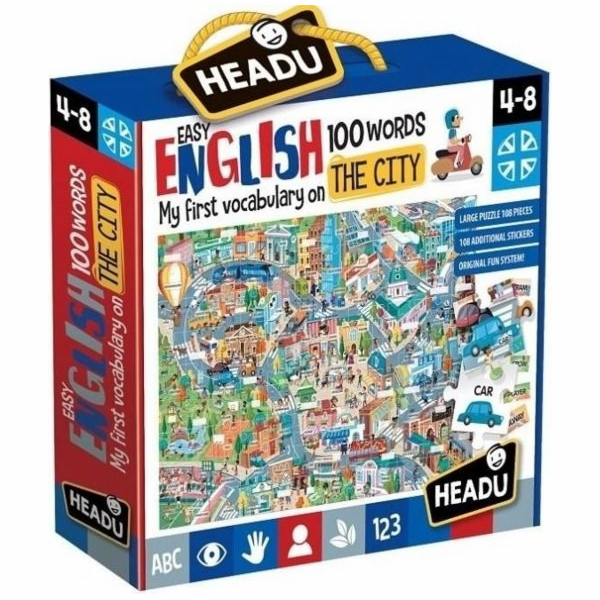 HEADU puzzle Angličtina 100 slov - Město