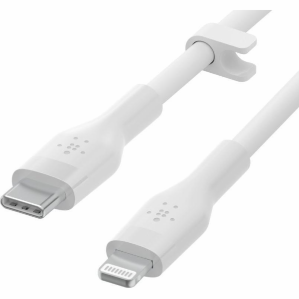 BoostCharge USB-C to Lightning kabel, silikon, 2m, bílý