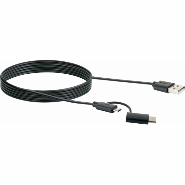 Kabel USB Schwaiger USB-A - microUSB + USB-C 1 m Czarny (CK3112533)