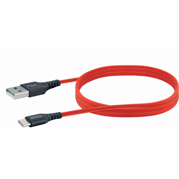 Kabel USB Schwaiger USB-A - USB-C 1.2 m Czerwony (LPRO510501)