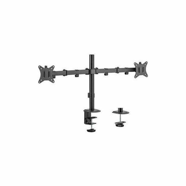 GEMBIRD Držák 2 monitorů na stůl MA-D2-01, naklápěcí, až do 32” a 9kg, černý