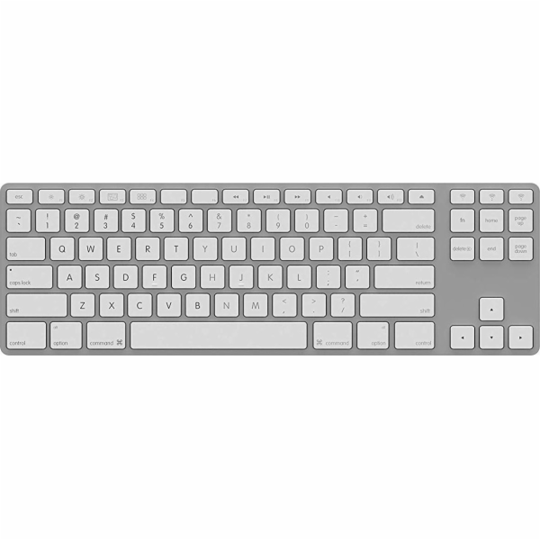 Bezdrátová klávesnice Matias FK408BTS stříbrná a bílá US (FK408BTS-UK)
