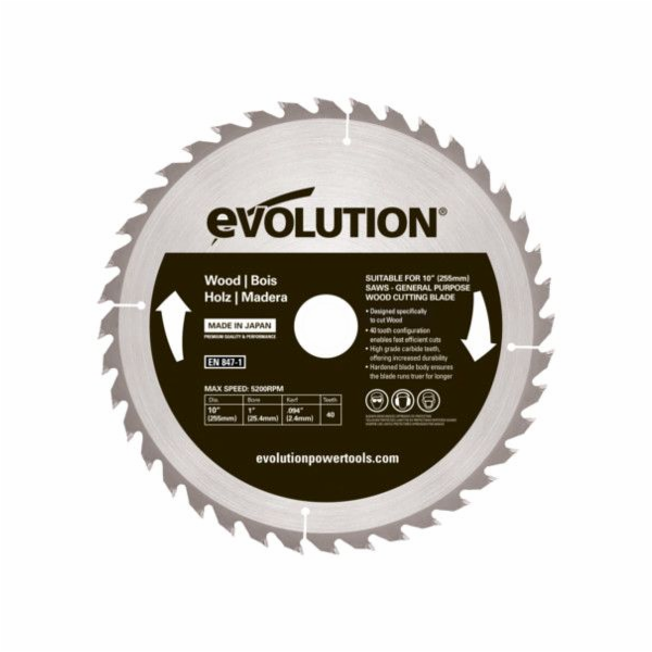 Evolution Discldance Strep pro řezání dřeva 255x25 mm 40Z (EVO-255-40-D)
