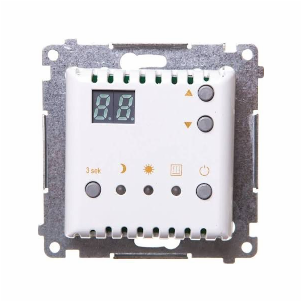 Digitální termostat s kontaktním Simonem Simon 54 s vnitřním teplotním senzorovým modulem bílého kroužku (DTRNW.01/11)