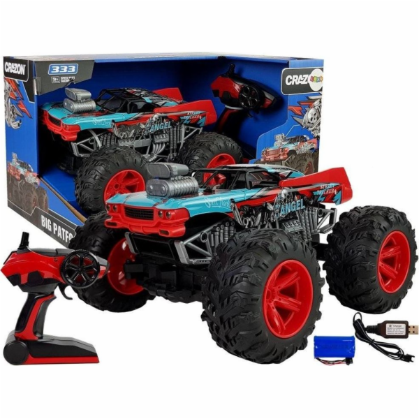 Leantoys Off -Road Car Remoal Controlled 1:14 2,4G RC červená velká kola