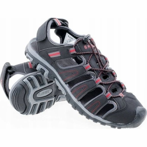 Hi-Tec sandály a pantofle tiore černé/tmavě šedé/červené 45