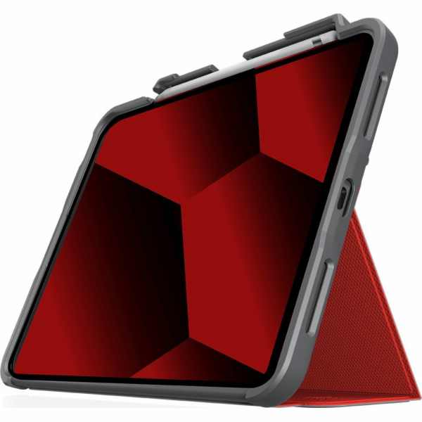 Tablet pouzdro STM STM DUX Plus Apple iPad 10.9 2022 (10. generace) MIL-STD-810G Nabíječka tužky (červená)