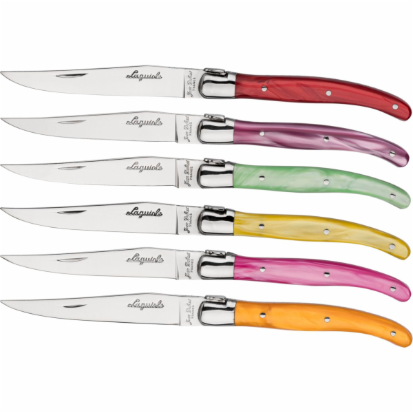 Jean Dubost Laguiole 6 pcs. Steak Knives Set Mixed Colours