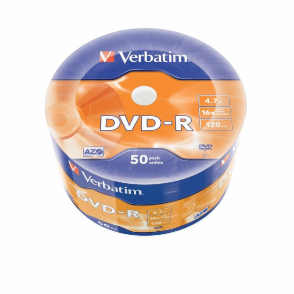 DVD-R 16x 4,7GB 50P SP Matt Silver Wrap 43788