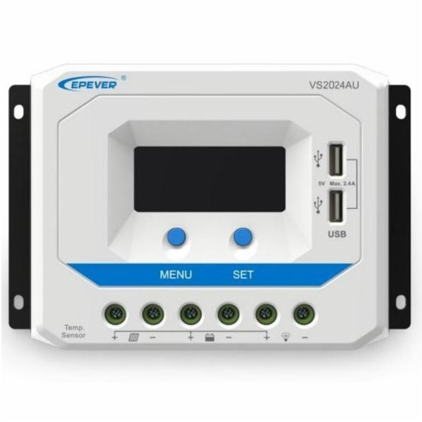 Epever VS1024AU solární PWM regulátor 12/24V 10A s LCD displejem série VS VS1024AU