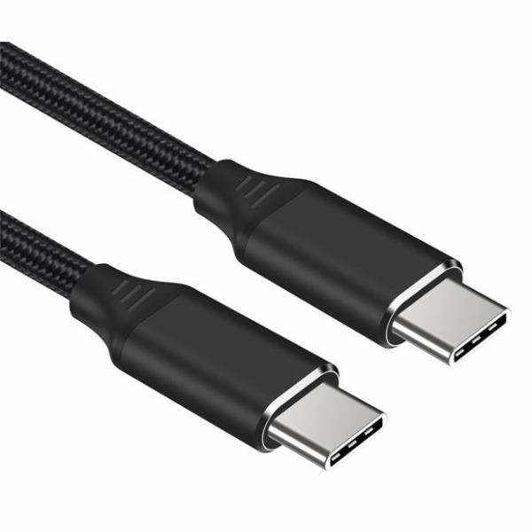 PremiumCord ku31cv15 USB-C M/M, 240W 480 MBps, 1,5m PREMIUMCORD Kabel USB-C M/M, 240W 480Mbps černý bavlněný oplet, 1,5m