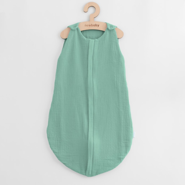Mušelínový spací vak pro miminka New Baby zelený