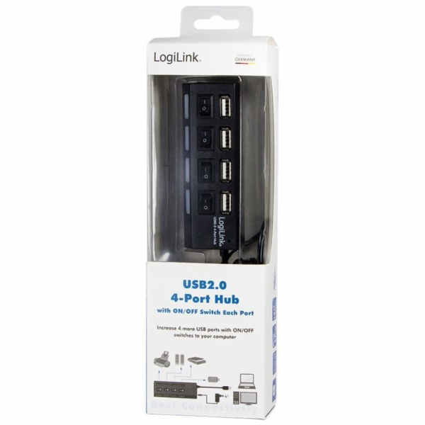 LogiLink 2.0 USB HUB 4-porty s přepínačem UA0128