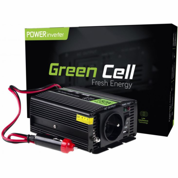 Green Cell INV06 12V/230V 150W/300W Modifikovaná sinusovka