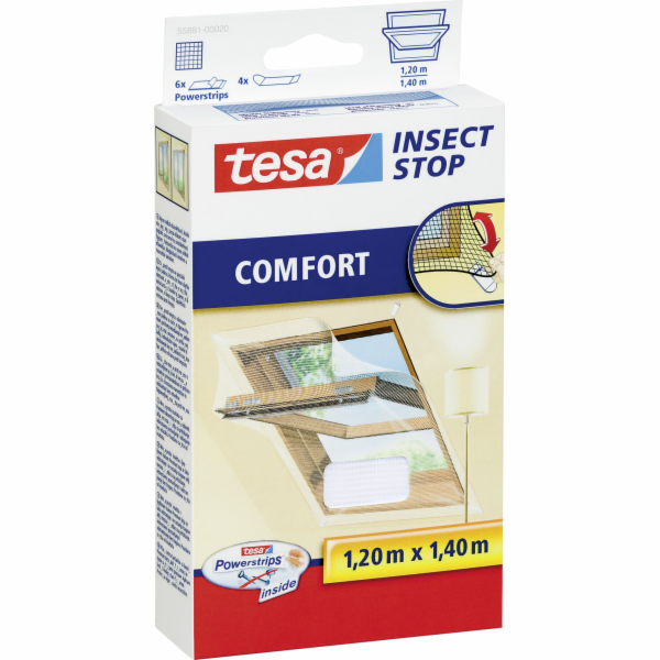 tesa Comfort střešní okenní síť proti hmyzu 1,2 x 1,4 cm bílá