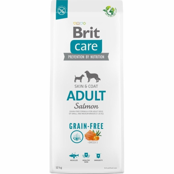 Dry food for adult dogs small and medium breeds - BRIT Care Grain-free Adult Salmon- 12 kg