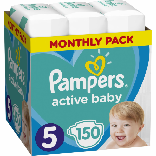 Pampers Active Baby Plenky Velikost 5, 11 kg-16 kg, 150 ks