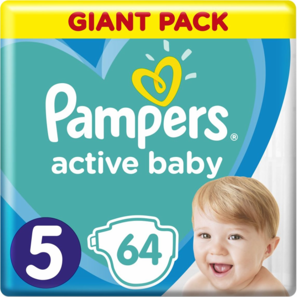Pampers Active Baby Plenky Velikost 5, 11kg-16kg, 64ks