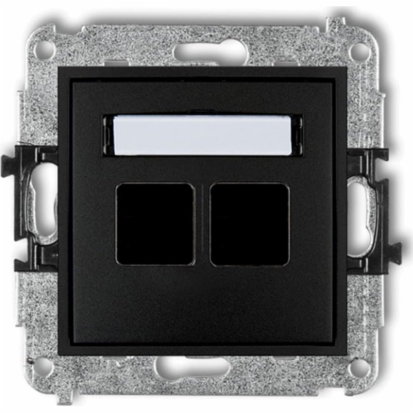Karlik Mini Mechanismus dvojité multimediální zásuvky bez modulu (standardní keistone) Black Mat 12mgm-2P