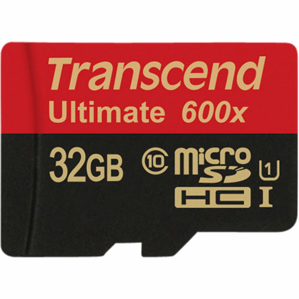 Transcend MicroSDHC Karte 32GB + Adap / 600x Class 10 UHS-I MLC