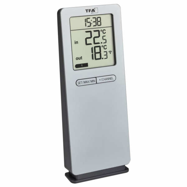 TFA 30.3071.54 silver LOGO 2.0 RC Thermometer