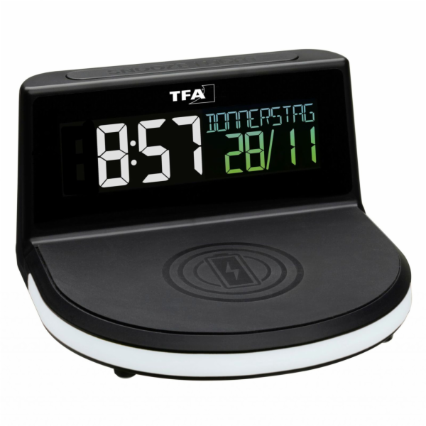 TFA 60.2028.01 Digital Alarm Clock with. wireless Charger