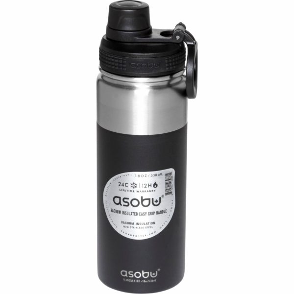 Asobu Alpine Flask Bottle Black, 0.53 L
