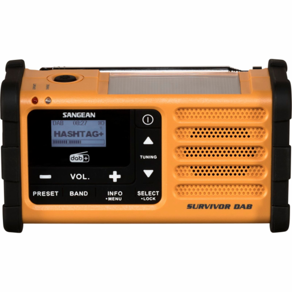 Sangean MMR-88 DAB+ zluté nouzové/na klicku/solární rádio