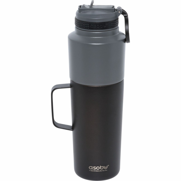 Asobu Twin Pack Bottle with Mug black, 0.9 L + 0.6 L