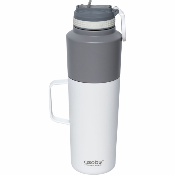 Asobu Twin Pack Bottle with Mug white, 0.9 L + 0.6 L
