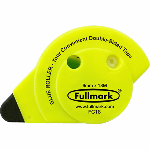 Fullmark Permanentní lepicí páska, fluorescenční žlutá, 6mm x 18m, Fullmark