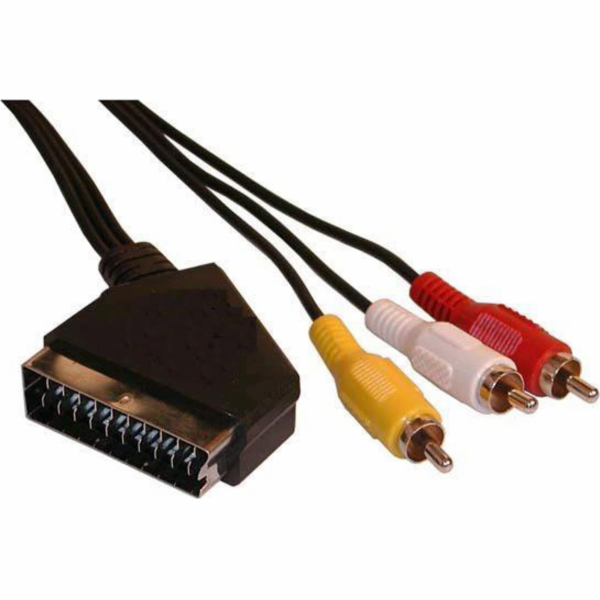 Kabel Audio/video kabel SCART-CINCH, SCART M-cinch M 3x, 3m, No Name