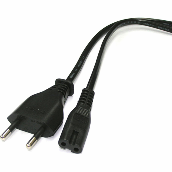 Napájecí kabel Napájecí kabel prodlužovací kabel 230V, vidlicový-230V 2pin F, 2m, černý, 2pinový konec