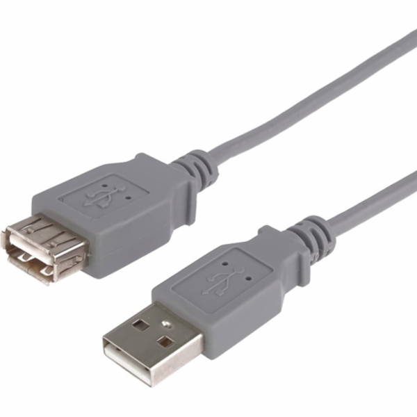 Kabel USB Kabel USB (2.0), USB A M - USB A F, 3m, szary
