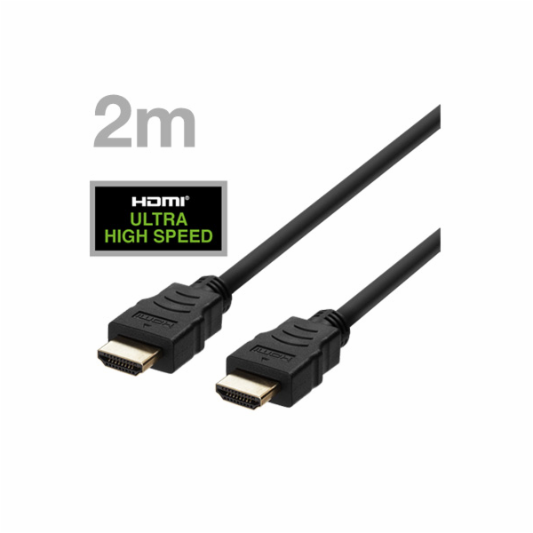 DELTACO Kabel HDMI 2.1 M/M 2m, 8K Ultra High, černý