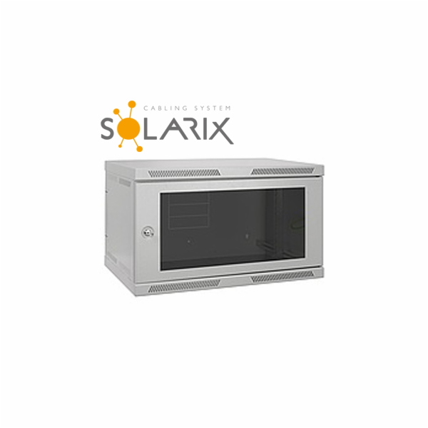 SOLARIX Nástěnný rozvaděč SENSA 15U 400mm, sklo