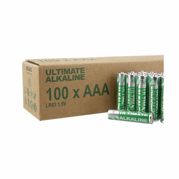 DELTACO ULTIMATE, Baterie alkalické AAA LR03 100ks