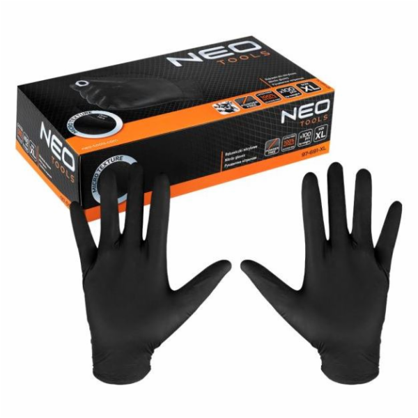 NEO 97-691-XL Nitrilové rukavice, černé, XL 100ks