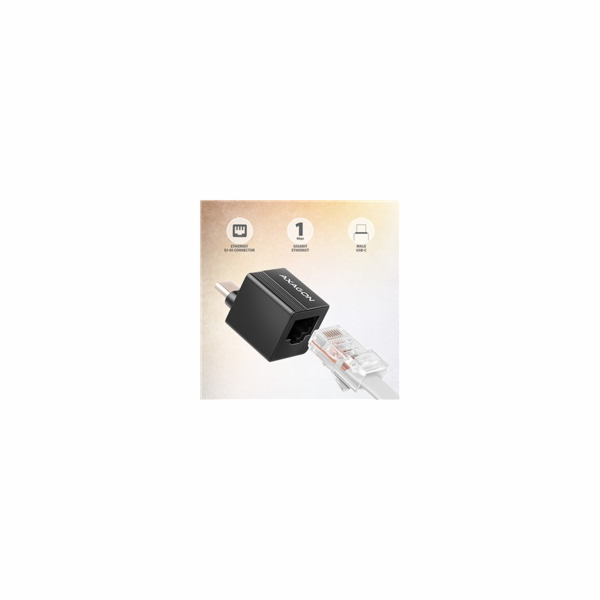 Axagon ADE-MINIC AXAGON ADE-MINIC USB-C 3.2 Gen 1 - Gigabit Ethernet MINI síťová karta, Realtek 8153, auto instal, černá