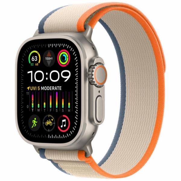 Apple Watch Ultra 2 49mm titanová s oranžovobéžovým trailovým tahem S/M