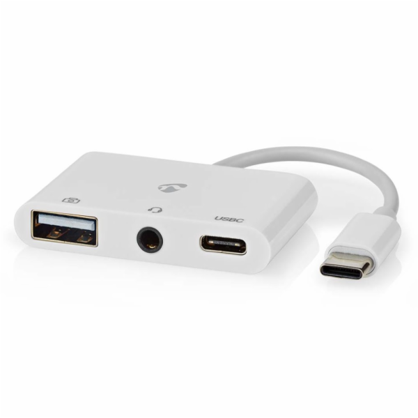 NEDIS USB 2.0 multiport adaptér/ zástrčka USB-C/ zásuvka USB-A/ zásuvka USB-C/ zásuvka 3,5 mm/ 480 Mbps/ kulatý/ blistr