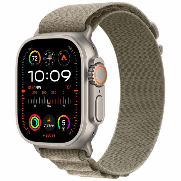 Apple Watch Ultra 2/49mm/Titan/Sport Band/Olive Alpine/Medium